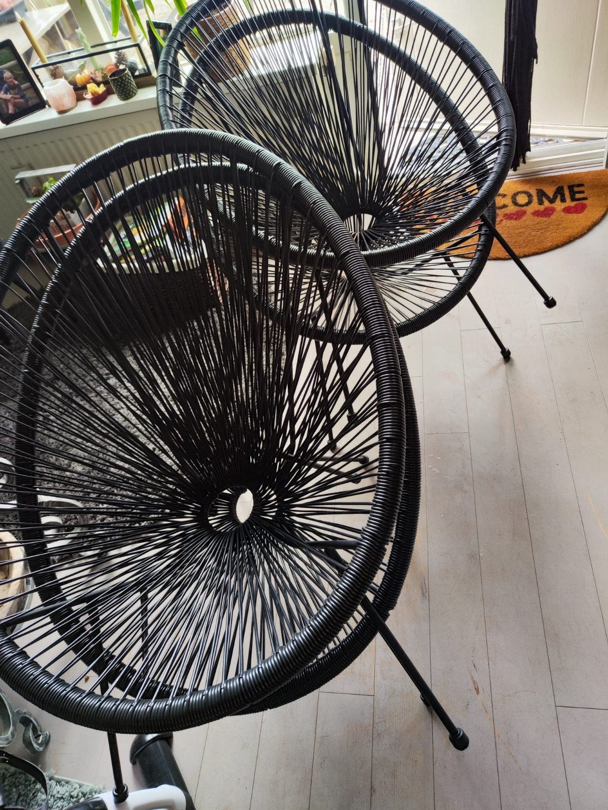 4 buiten stoelen, Ophalen, Gebruikt, Kunststof