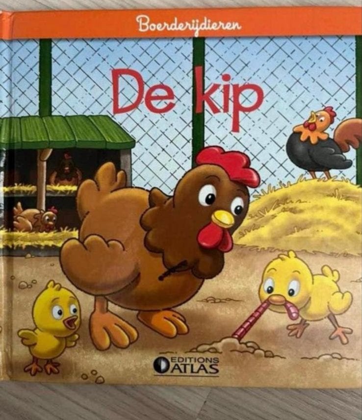 Boerderijdieren: De kip, de haan en de kuikens, Ophalen of Verzenden, Gelezen