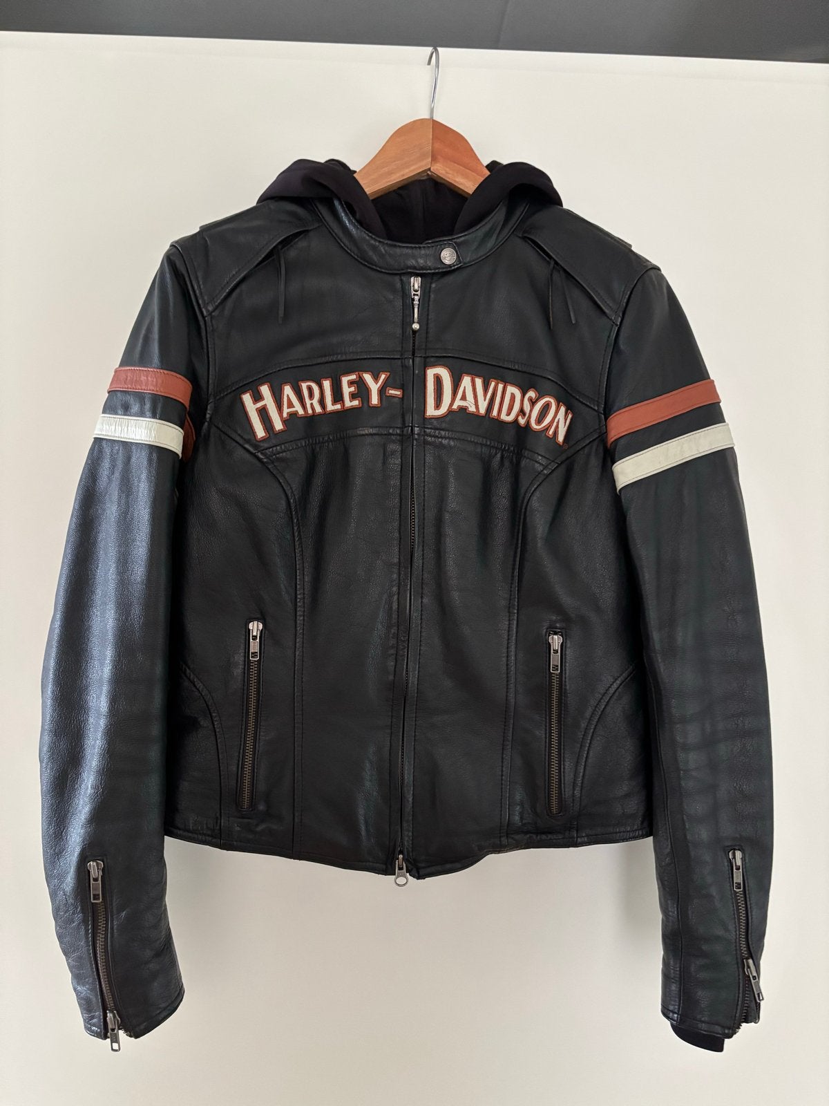Harley Davidson Leren Damesjas - Maat M, Ophalen of Verzenden, Gedragen, Maat 38/40 (M), Zwart