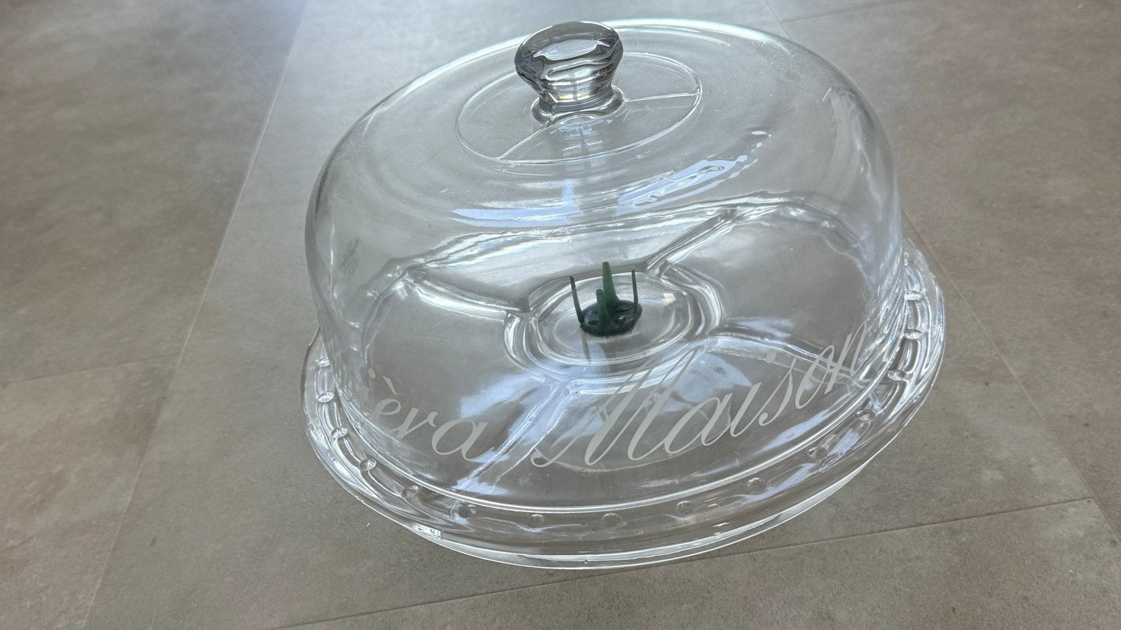 Riviera Maison glazen schaal met deksel, Met deksel, Schaal, Rond, Ophalen of Verzenden