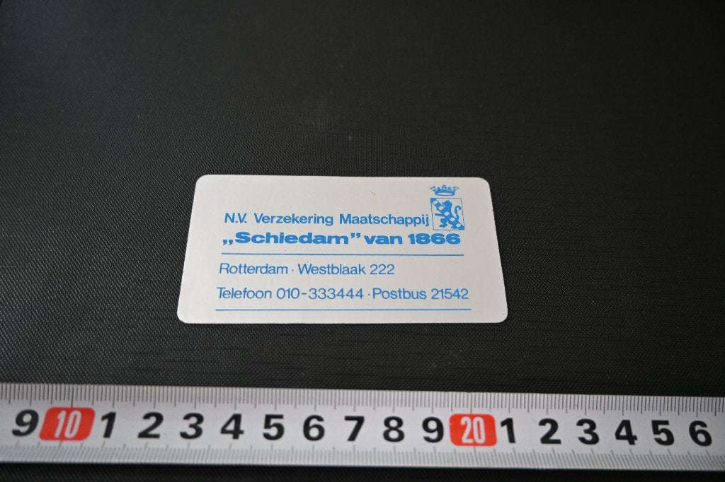 sticker rotterdam NV verzekering maatschappij SCHIEDAM 1866, Verzamelen, Ophalen of Verzenden, Zo goed als nieuw