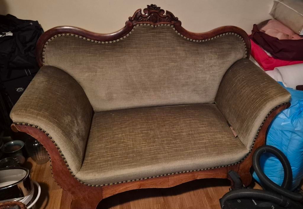 Antieke Biedermeier Bank! - Elegante Twee-zits Sofa, Ophalen of Verzenden