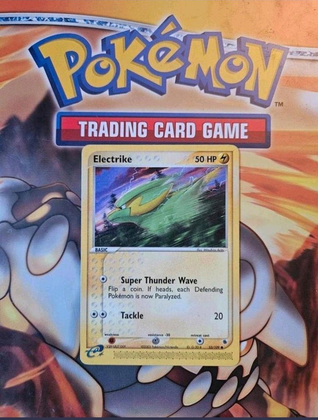 Electrike 53/109 Ex Ruby&Sapphire set pokemon kaart, Ophalen of Verzenden, Gebruikt, Losse kaart