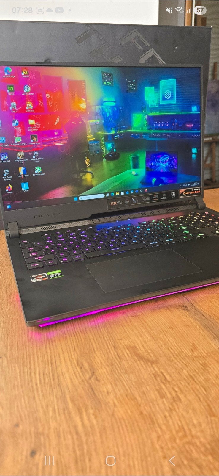 ASUS ROG G733Q Gaming Laptop - Ryzen 9 5800HX, RTX 3080,, Computers en Software, Windows Laptops, Ophalen of Verzenden