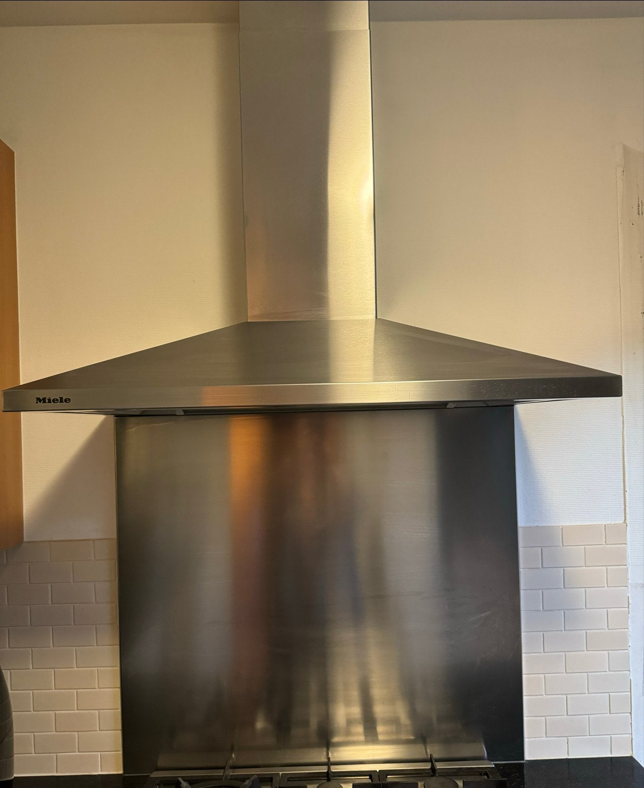 Miele rvs Afzuigkap, breedte 90 cm, Witgoed en Apparatuur, Ophalen, Gebruikt, Vrijstaand, Wandschouwkap