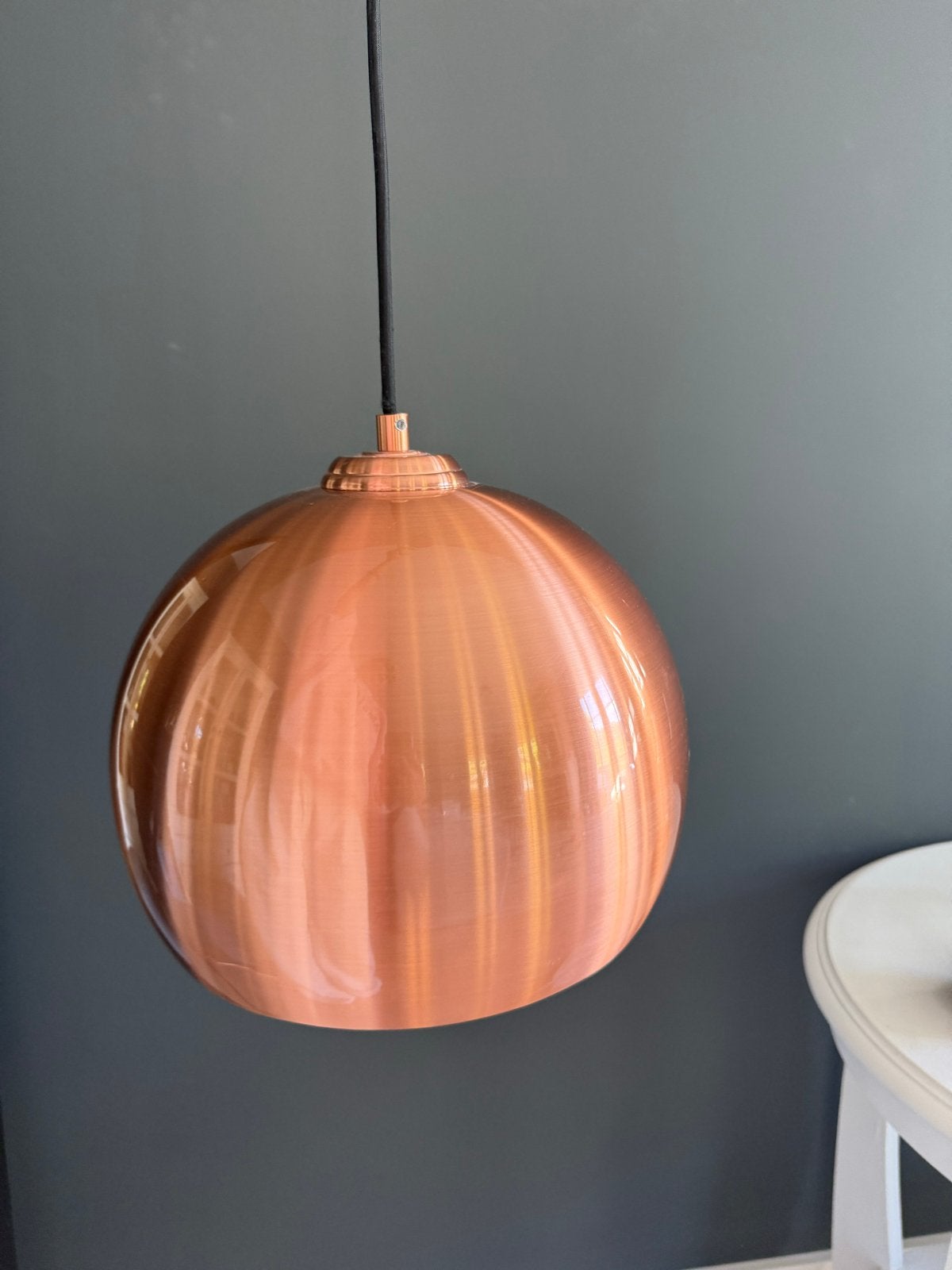 Koperen hanglamp met E27 fitting, Ophalen of Verzenden, Gebruikt, Metaal, E27 (groot)