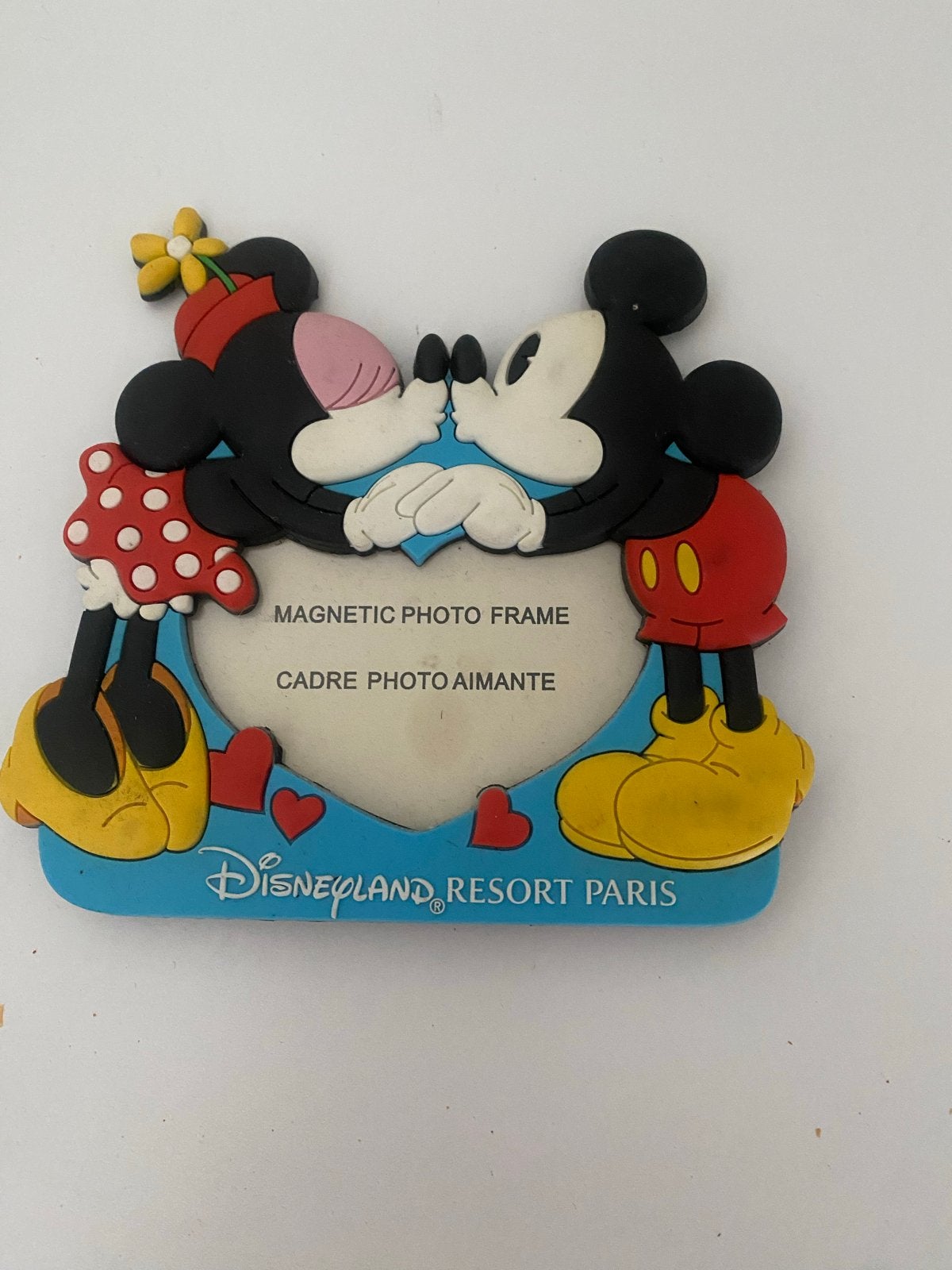 Disney Mickey & Minnie magneet fotolijst Disneyland Parijs, Verzenden, Mickey Mouse, Gebruikt, Overige typen