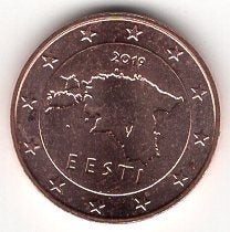 1 Eurocent Estland 2019 - Kaart van Estland - UNC, Postzegels en Munten, Munten | Europa | Euromunten, Verzenden, Estland, 1 cent