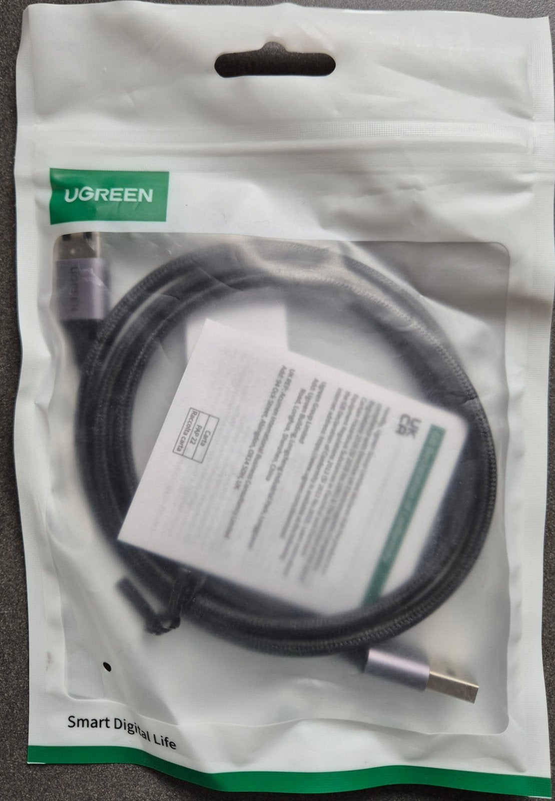 Ugreen USB-A naar USB-A kabel - 1 meter - Zwart, Ophalen of Verzenden, Nieuw