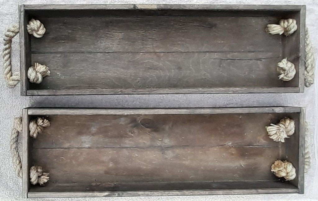 Rustieke decoratieve houten trays, Tuin en Terras, Ophalen of Verzenden, Gebruikt