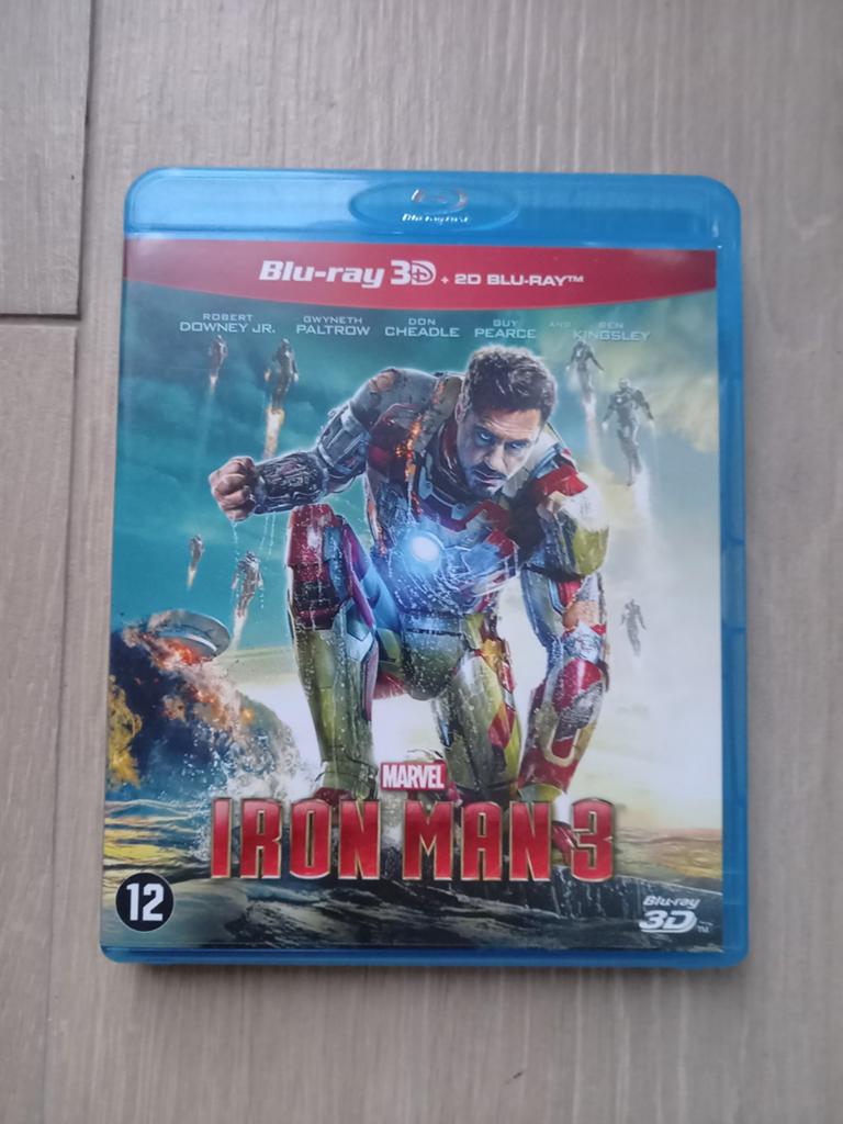 3D blu ray Iron Man 3 Marvel, Ophalen of Verzenden, Zo goed als nieuw, Actie