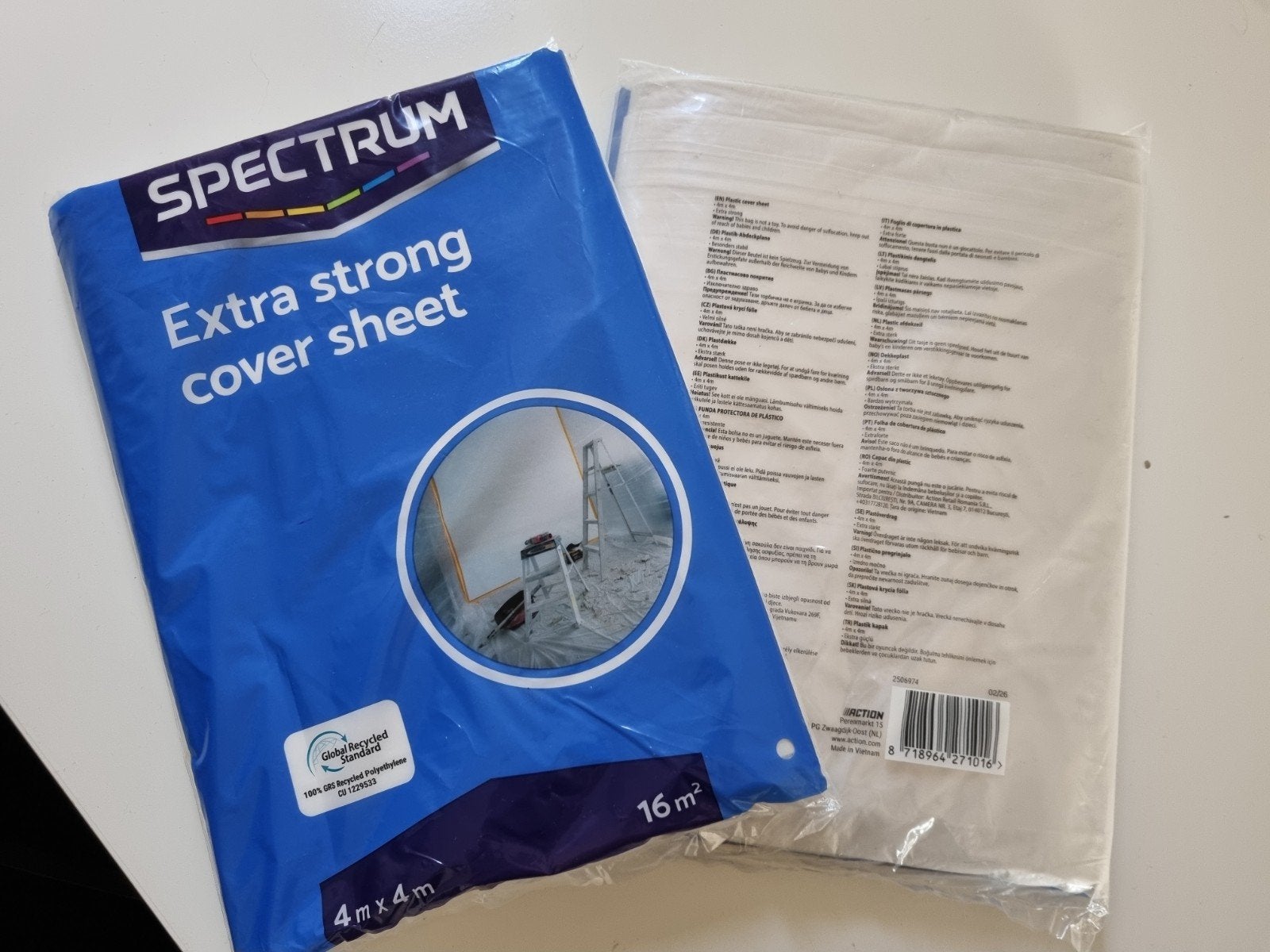 2x Spectrum Extra Sterk Afdekzeil 4x4m - 16m², Ophalen of Verzenden, Nieuw, 15 m² of meer, Zeil