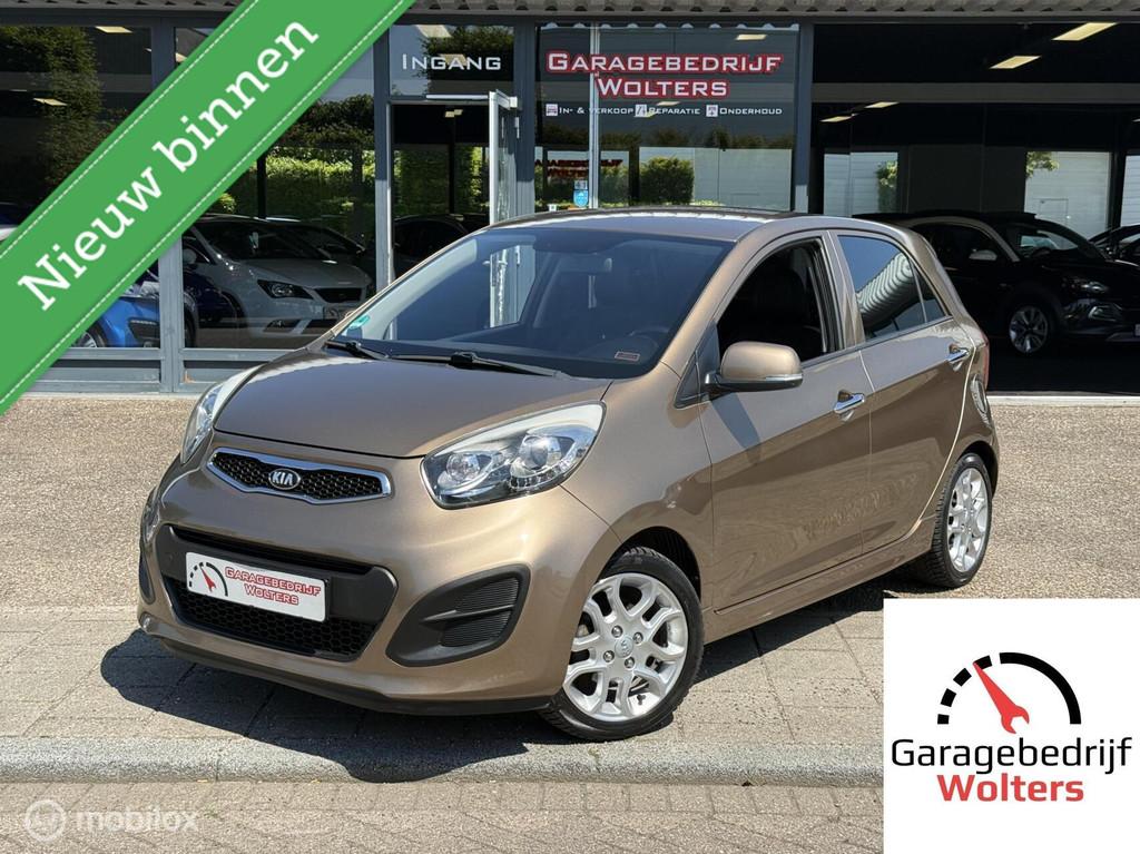 Kia Picanto 1.0 CVVT Design Edition STOEL+STUURVERWAM. AIRCO, Voorwielaandrijving, Gebruikt, Zwart, Leder en Stof