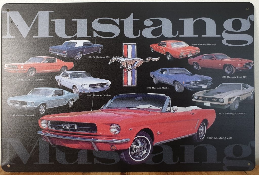 Ford Mustang Collage reclamebord van metaal wandbord deco, Ophalen of Verzenden, Nieuw, Auto's