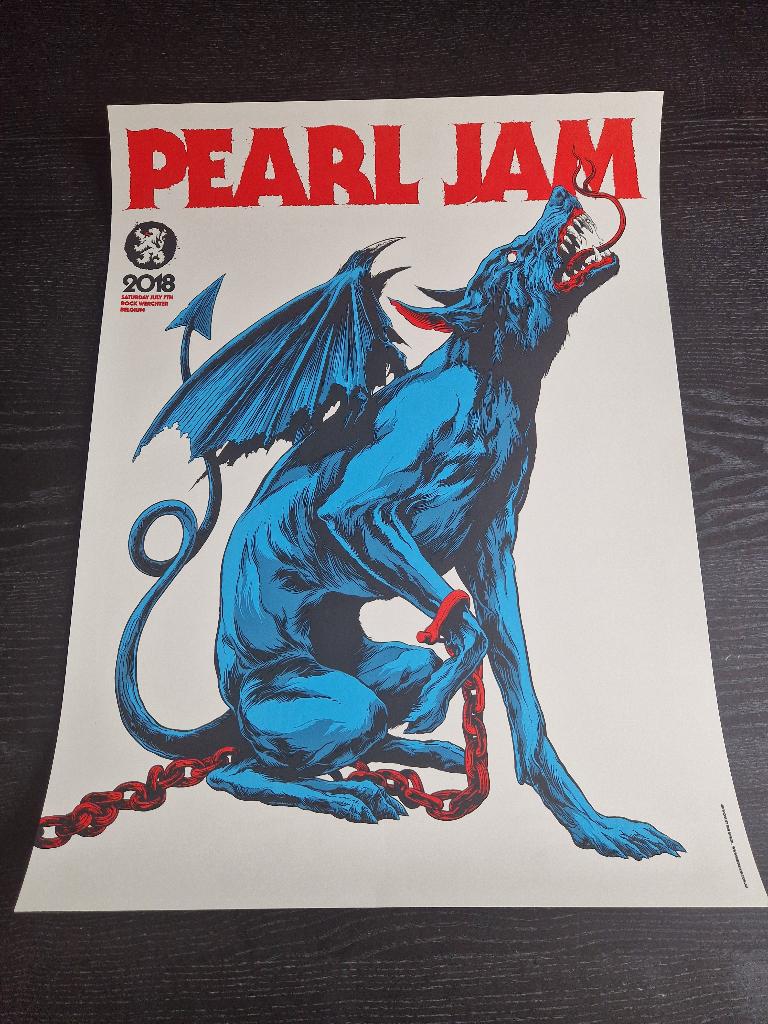 Pearl Jam - Rock Werchter 2018 - Poster, Rechthoekig Staand, Nieuw, Ophalen of Verzenden, A1 t/m A3