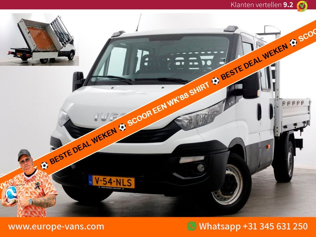 Iveco Daily 35S14 316pk E6 L2H1 D.C. 3-Zijdige Kipper Airco/, Auto's, Gebruikt, Euro 6, Iveco, 7 stoelen