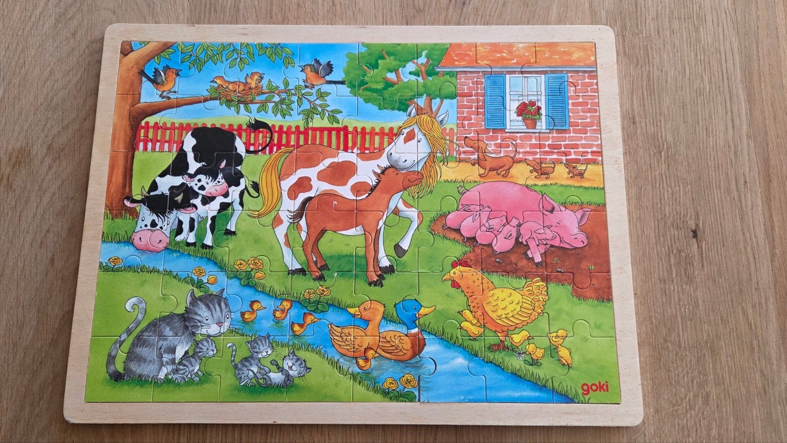 Houten Boerderij Dieren puzzel, Ophalen of Verzenden, Zo goed als nieuw, 2 tot 4 jaar, Van hout