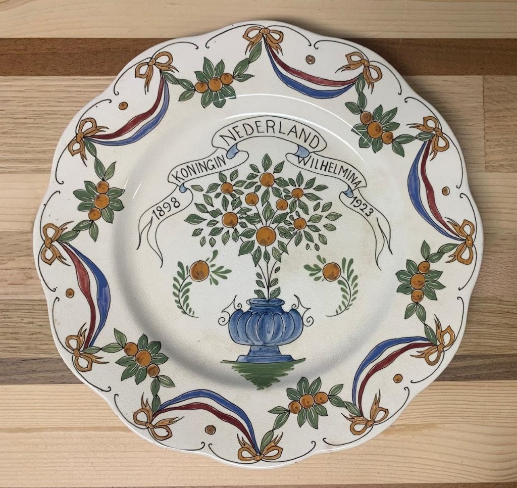 Gedenkbord Koningin Wilhelmina 1898 - 1923, Ophalen of Verzenden