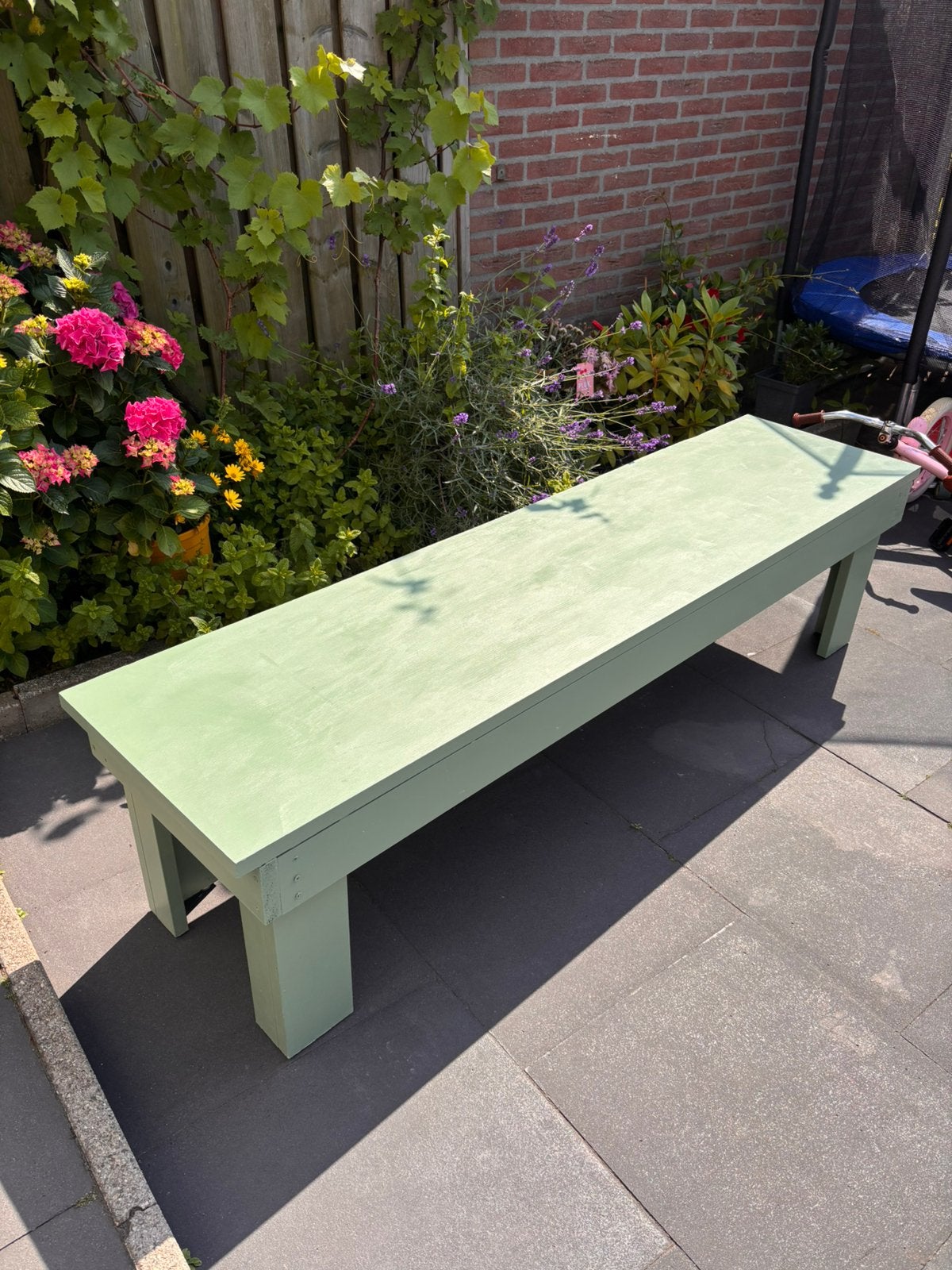 Groene Tuinbank - 180 x 46 cm, Tuin en Terras, Tuinbanken, Ophalen, Nieuw, Hout