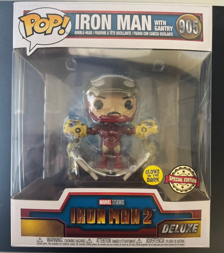 Funko Pop! Deluxe Iron Man with Gantry #905 GITD, Ophalen of Verzenden, Nieuw