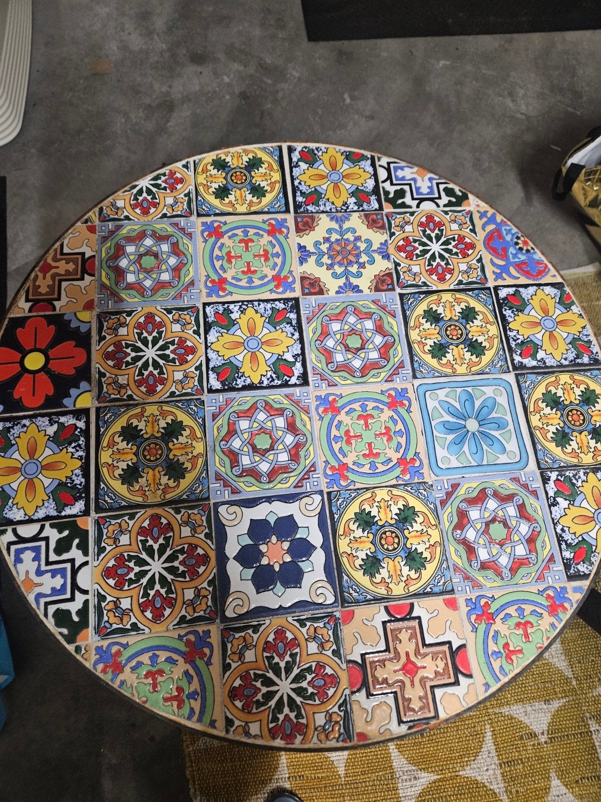 Tuintafel inklapbaar mosaic, Ophalen, Zo goed als nieuw, Rond, Metaal