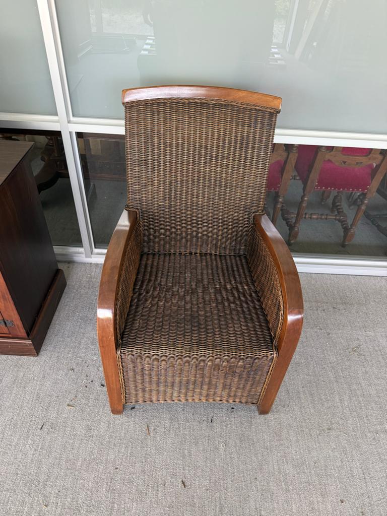 Rotan fauteuil met houten frame - Vintage stijl, Ophalen
