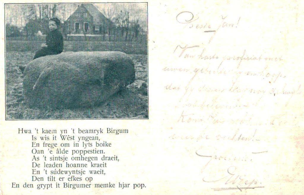 1905 BERGUM Fries versje, Ophalen of Verzenden, Voor 1920, Gelopen, Friesland