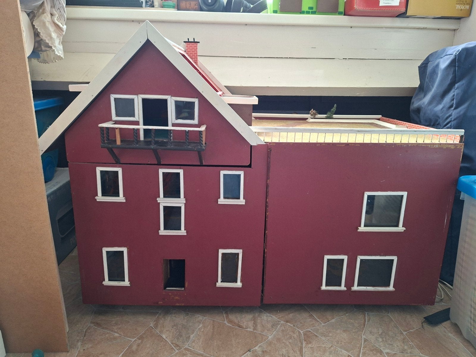 Vintage Poppenhuis 1978 - Opknapper met Elektriciteit, Ophalen, Gebruikt, Poppenhuis
