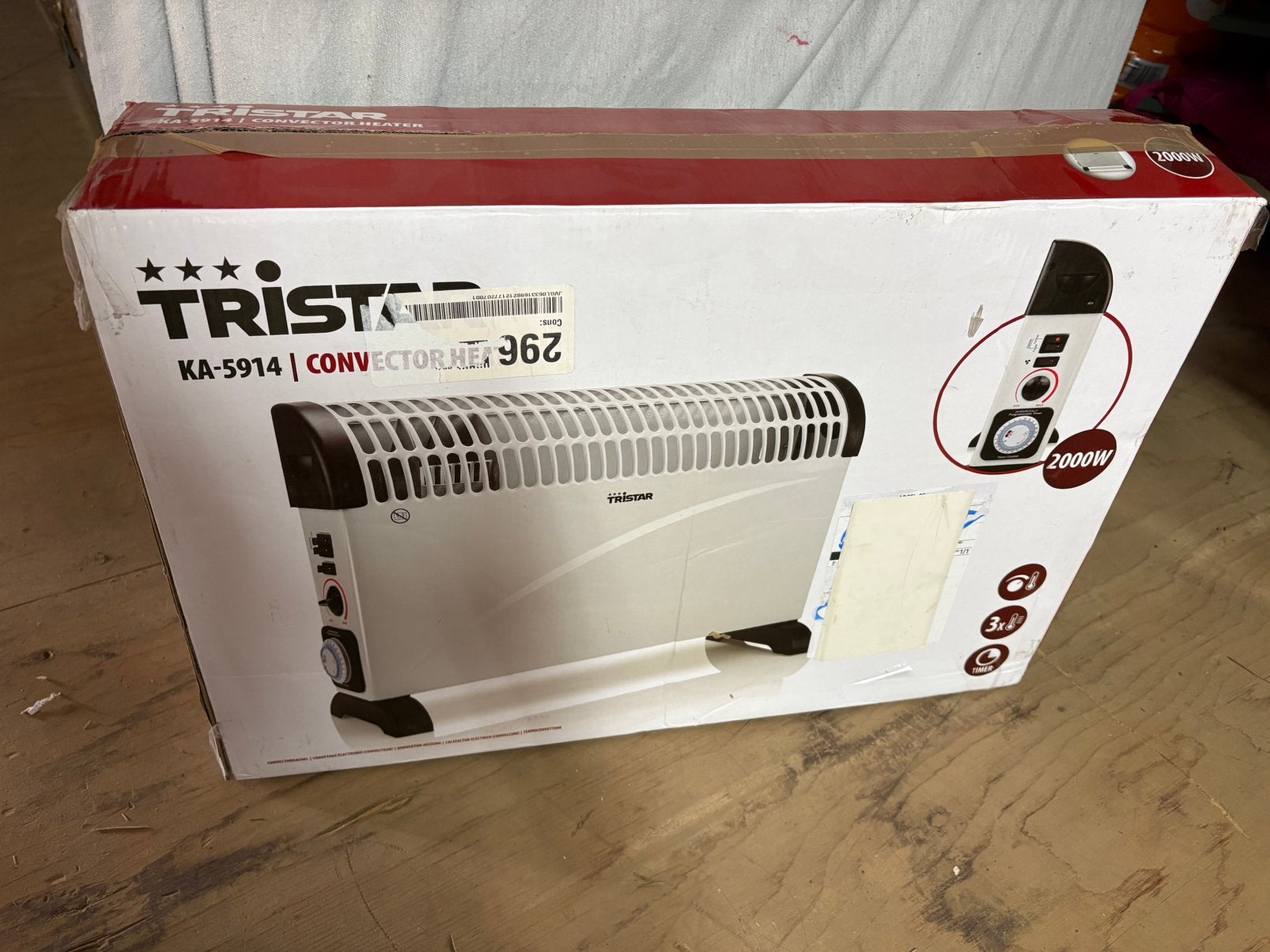 Tristar KA5914 convector kachel 2000W Met timerfunctie, Ophalen of Verzenden, Nieuw, Hout, Overige soorten