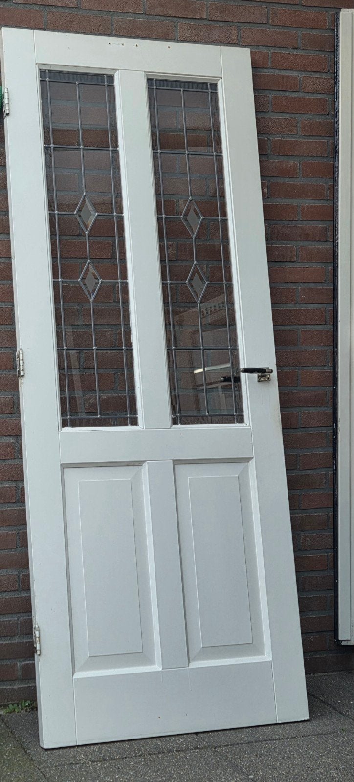 Mooie tussendeur met glas-in-lood,, Ophalen, Gebruikt, 80 tot 100 cm, Binnendeur