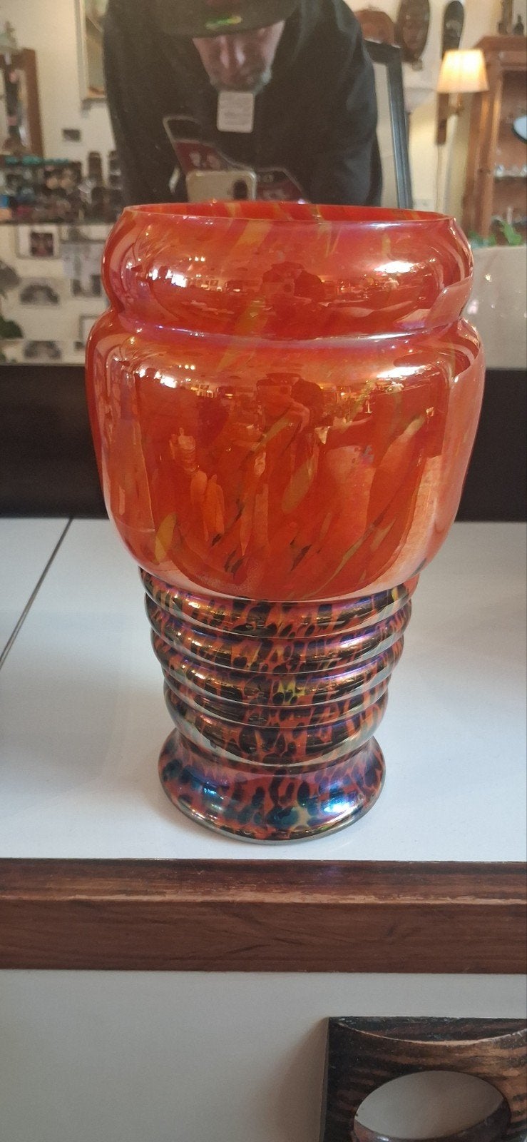 Authentiek Boheems Art Deco Glaswerk Vaas, Antiek en Kunst, Ophalen