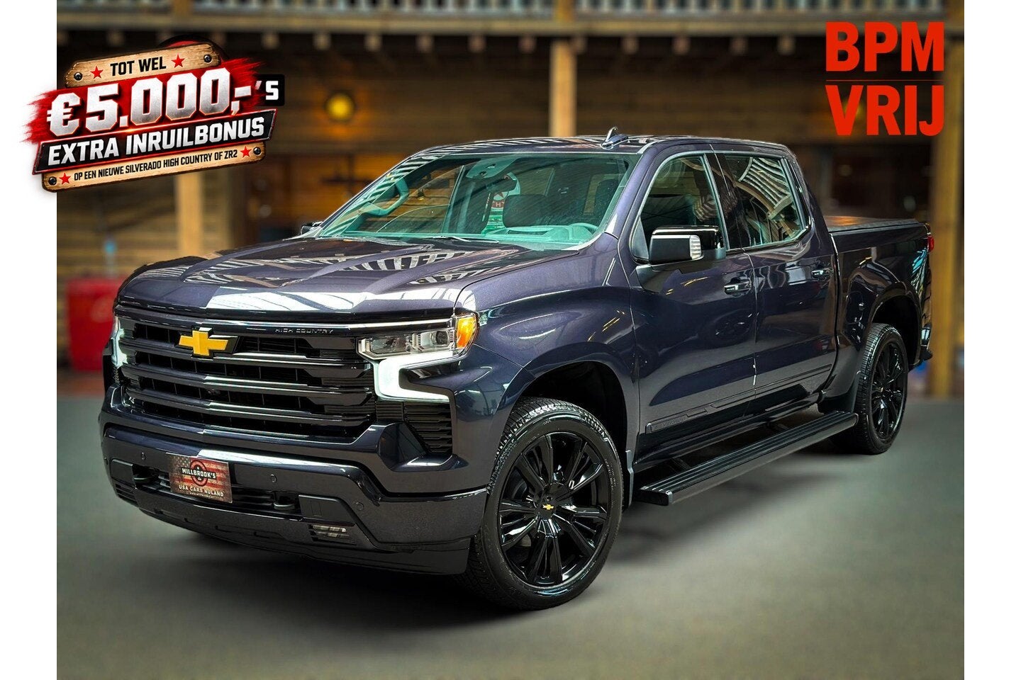Chevrolet Silverado USA High Country Black Edition 6.2 V8 42, Auto's, Automaat, 8 cilinders, Blauw, Leder