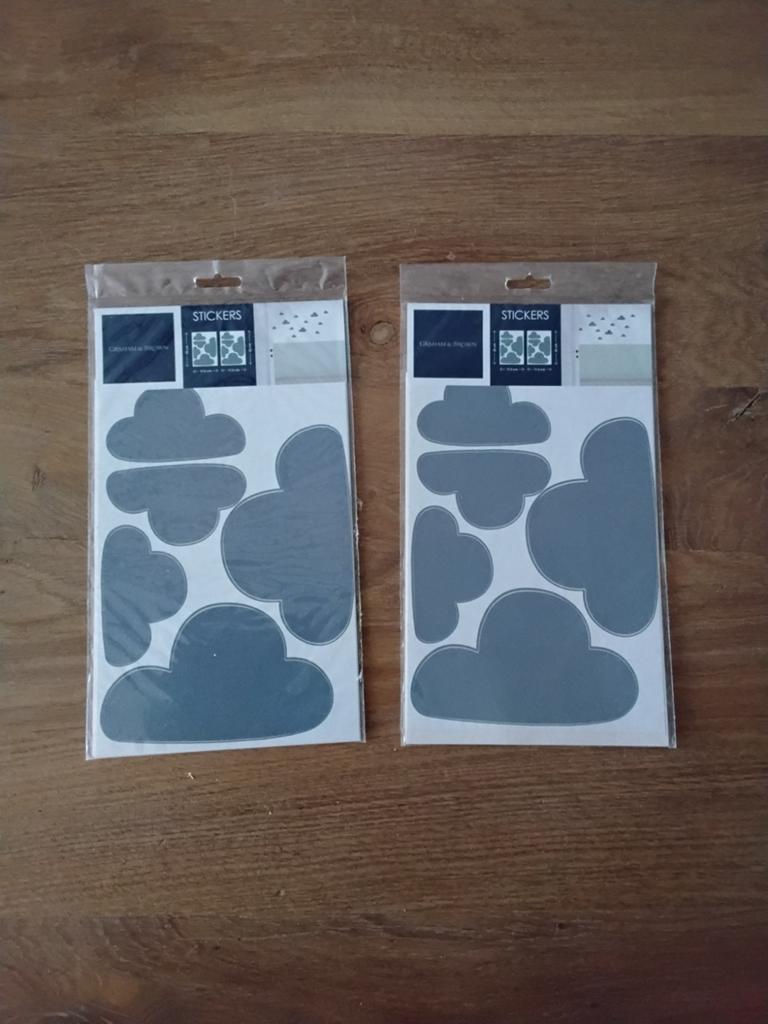 Muurstickers wolken antracietgrijs, Graham & Brown, nieuw!, Kinderen en Baby's, Kinderkamer | Inrichting en Decoratie, Ophalen of Verzenden
