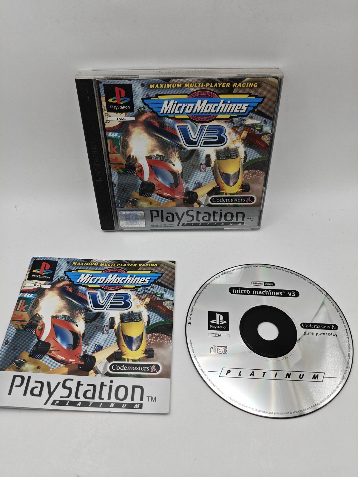 Micro Machines V3 PS1, Spelcomputers en Games, Games | Sony PlayStation 1, Gebruikt, Racen en Vliegen, Eén computer, Ophalen of Verzenden