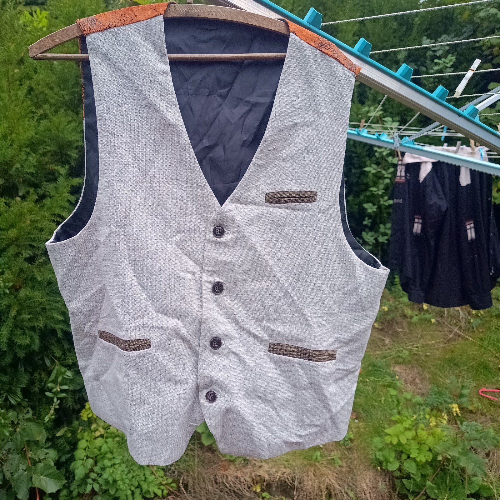 Tiroler trachten gilet maat L 52 Oktoberfest, Ophalen of Verzenden, Gedragen, Maat 52/54 (L), Grijs