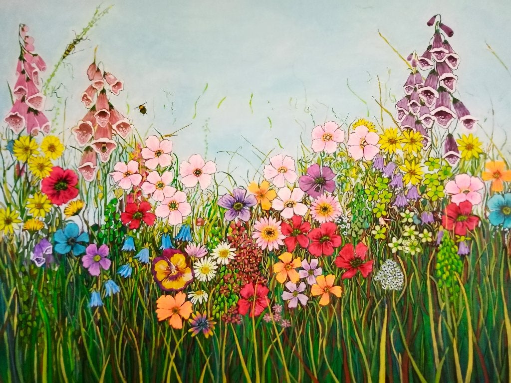 Schilderij , Garden Chaos.  80cm x 60cm x 3cm, Ophalen