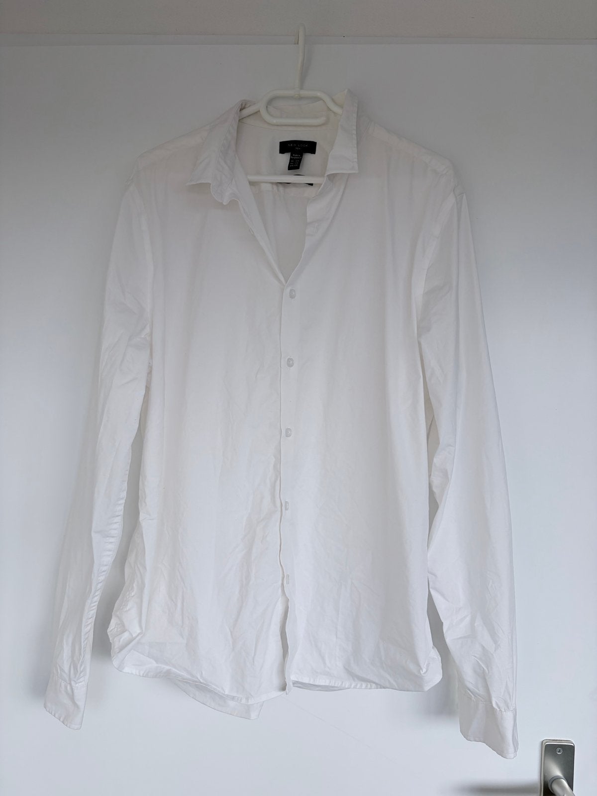 New Look Men Wit Overhemd Muscle Fit XXL, Ophalen of Verzenden, Zo goed als nieuw, Wit, Overige halswijdtes