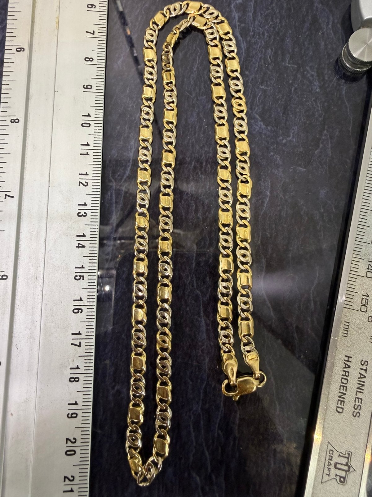 Prachtige 18 karaats gouden massieve valkenoog ketting ITALY, Ophalen of Verzenden