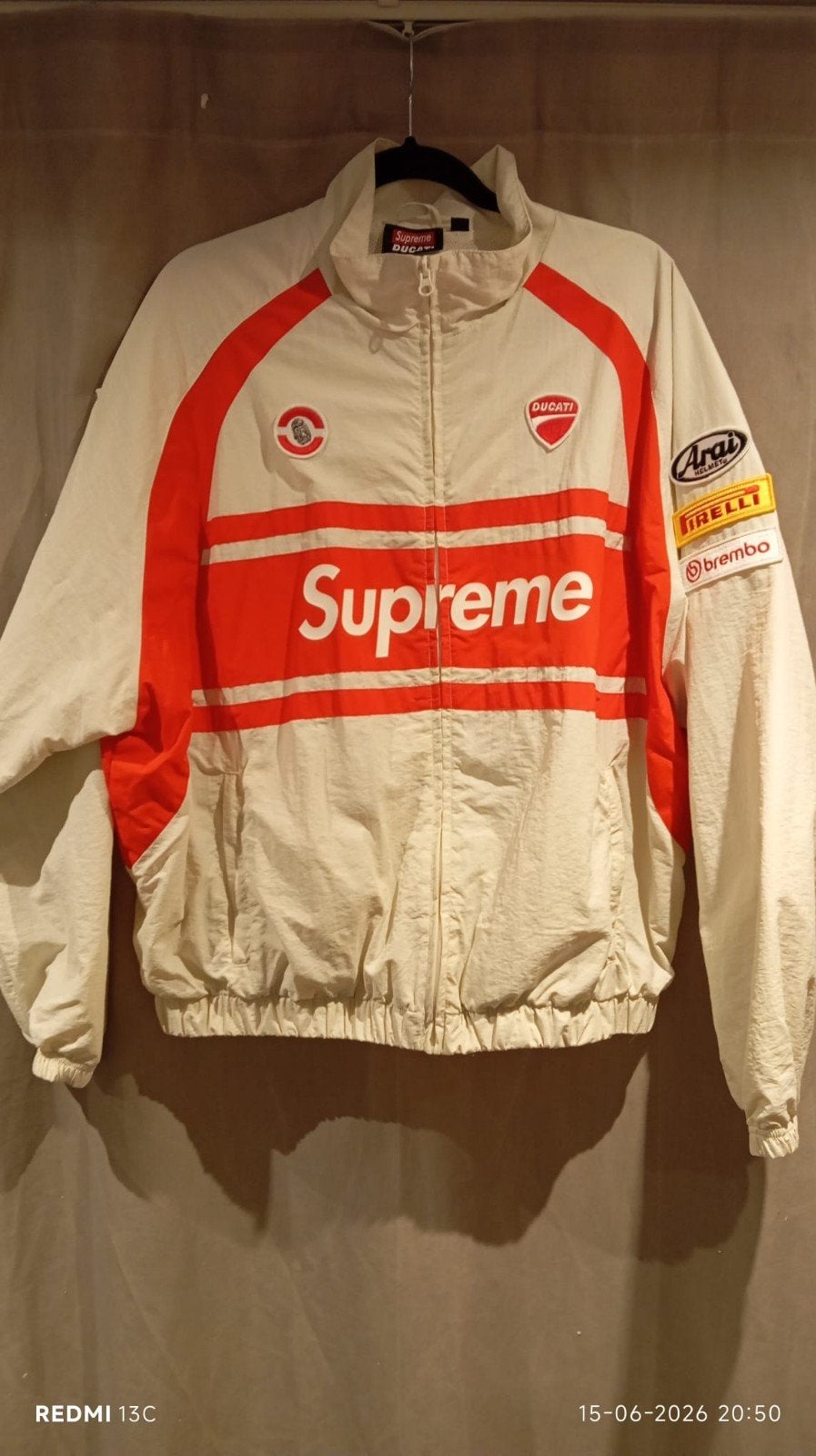 Supreme Ducati V4 Racing Jas - Wit/Rood, Maat 48/50 (M), Wit, Ophalen of Verzenden, Zo goed als nieuw