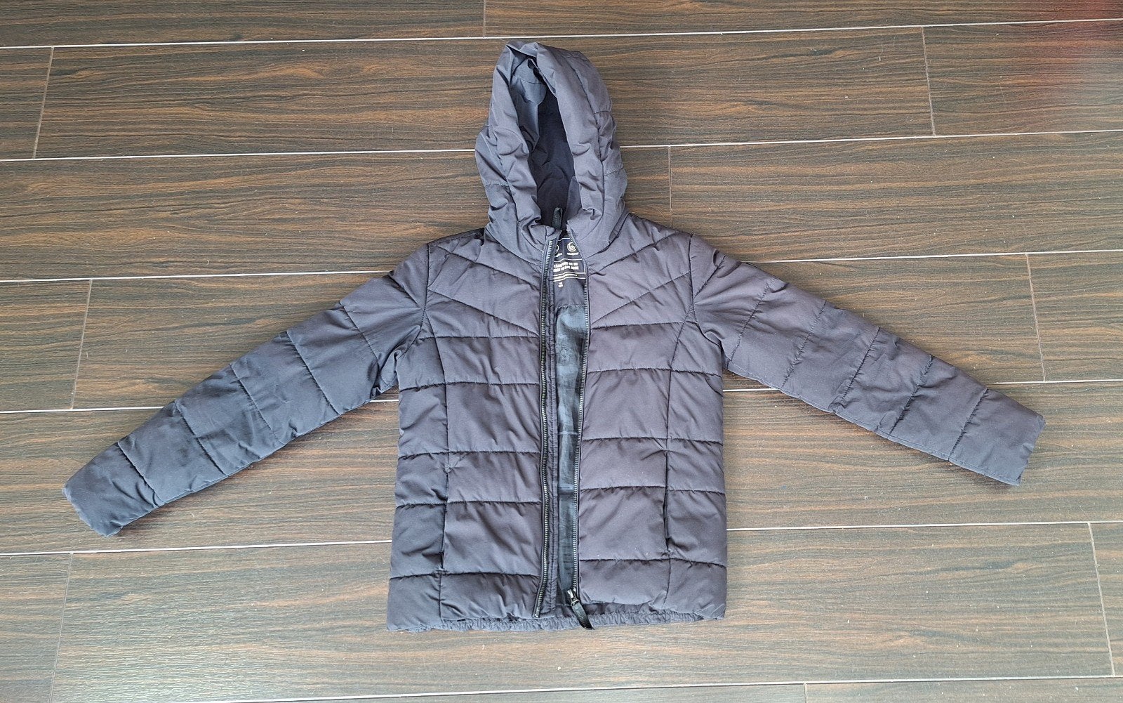 Zwarte winterjas maat 146, Kinderen en Baby's, Ophalen, Gebruikt, C&A, Meisje