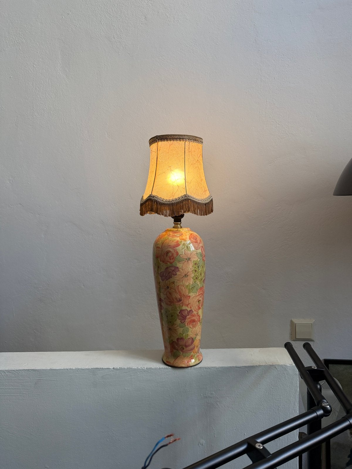 Vintage vaaslamp, brocante schemerlamp Frankrijk, Antiek en Kunst, Antiek | Lampen, Ophalen