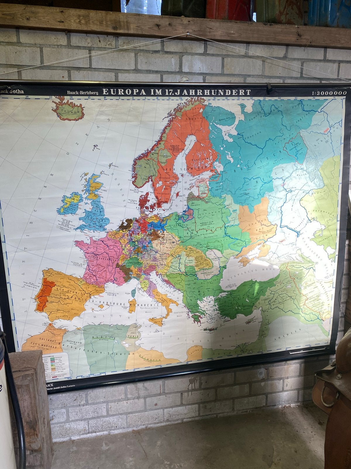 Historische wandkaart Europa 17e eeuw - Haack-Hertzberg, Europa Overig, Landkaart, 1800 tot 2000, Ophalen