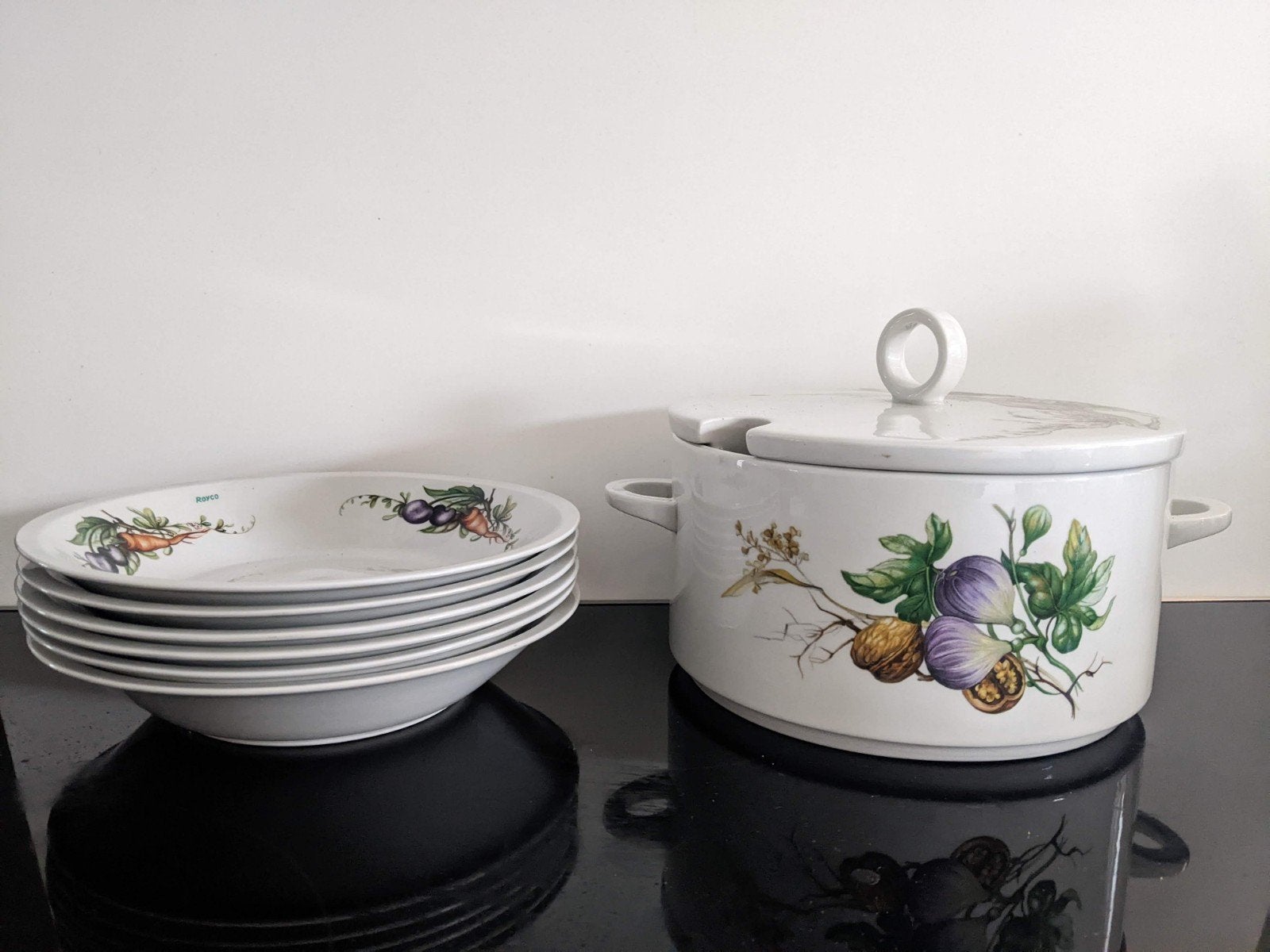 Villeroy en Boch terrine met borden , Royco, Ophalen of Verzenden, Zo goed als nieuw, Overige materialen, Overige typen