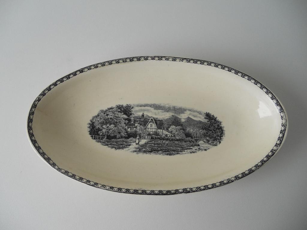 Ovaal schaaltje Societe Ceramique Landschap, Antiek en Kunst, Ophalen of Verzenden