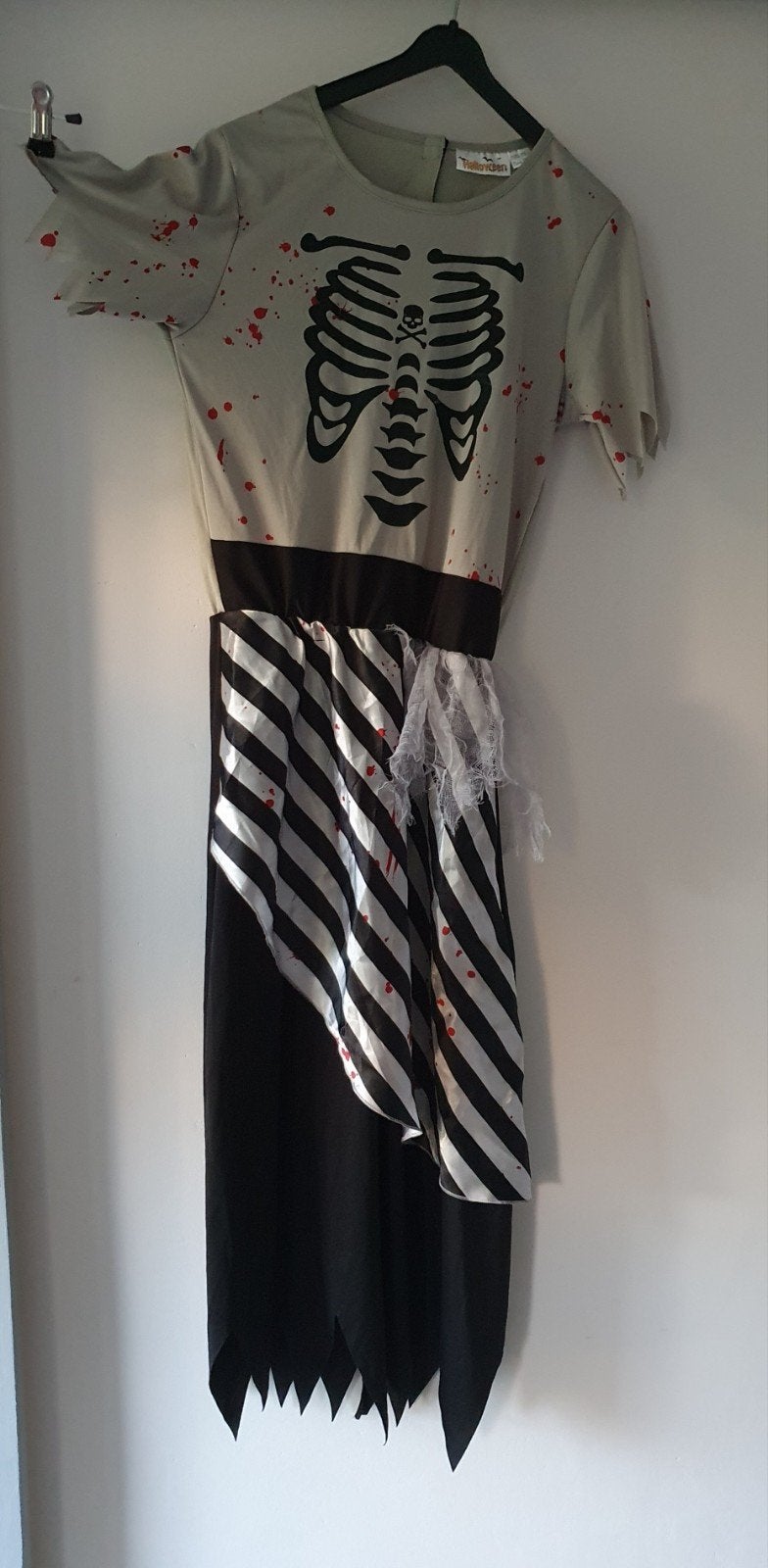 halloween dames jurk maat S skelet zombie, Ophalen of Verzenden, Zo goed als nieuw, Halloween, Kleding