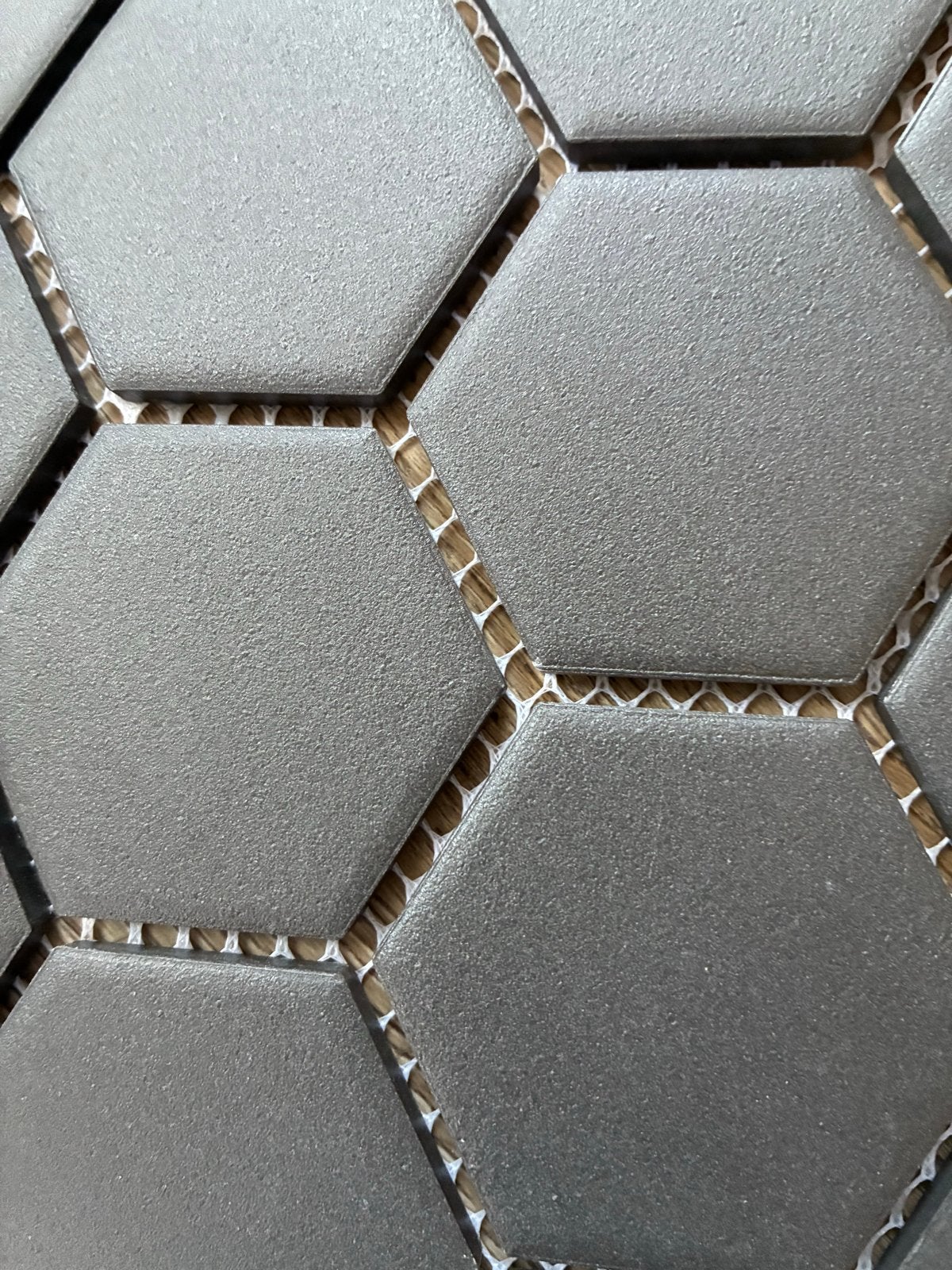 Donkergrijze zeshoekige tegels (mozaïek) hexagon, Ophalen, Nieuw, Minder dan 20 cm, Minder dan 5 m²