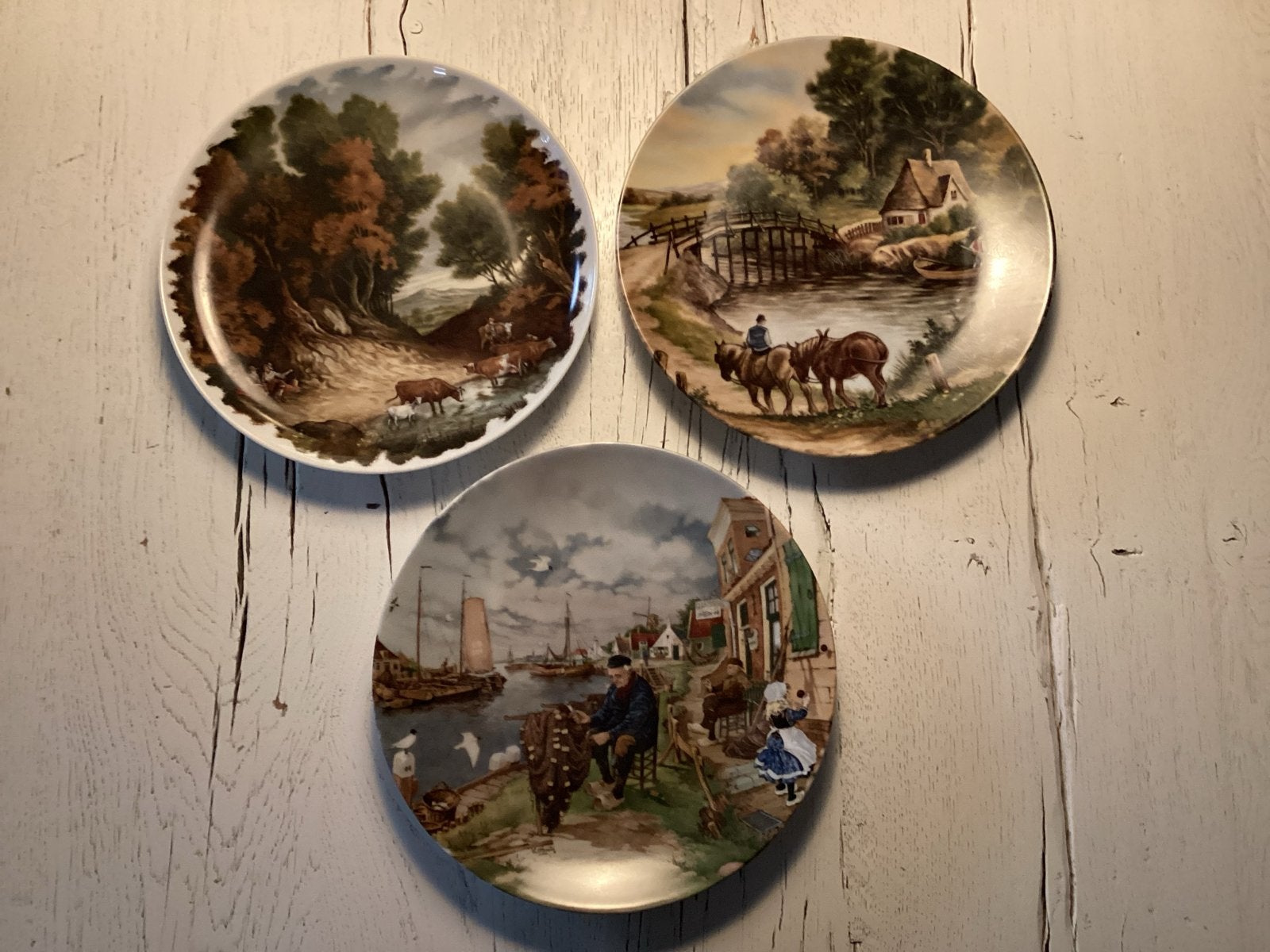 Set van 3 decoratieve borden met landschappen Royal Schwabap, Ophalen of Verzenden