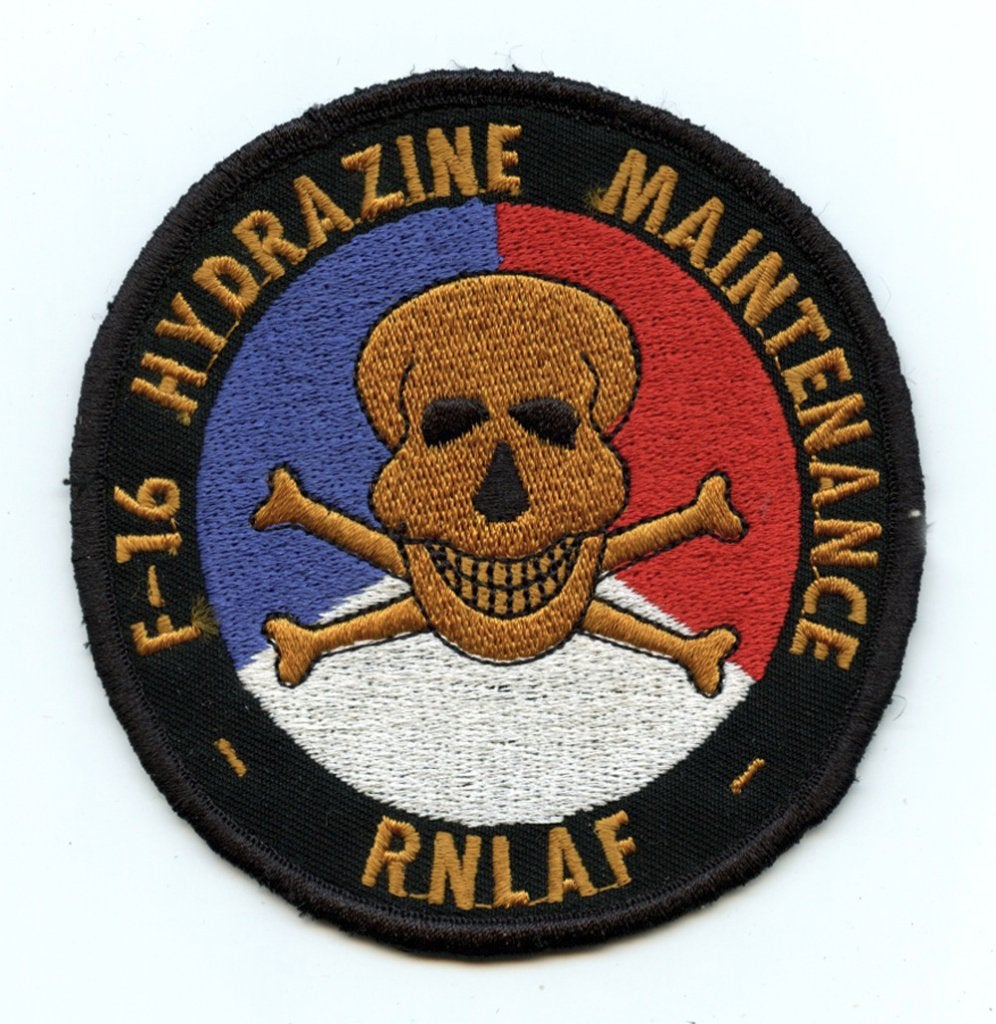 KLu luchtmacht patch F-16 hydrazine maintenance Leeuwarden, Verzamelen, Ophalen of Verzenden, Luchtmacht, Nederland, Embleem of Badge