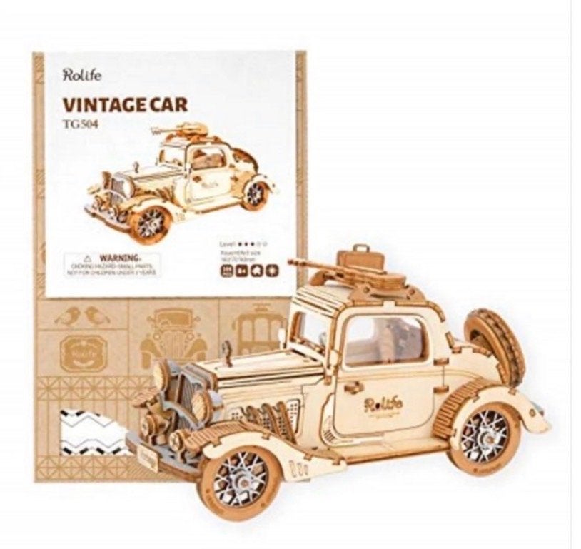 Rolife Vintage Auto 3D Houten Puzzel TG504, Ophalen of Verzenden, Nieuw, Auto, Overige merken
