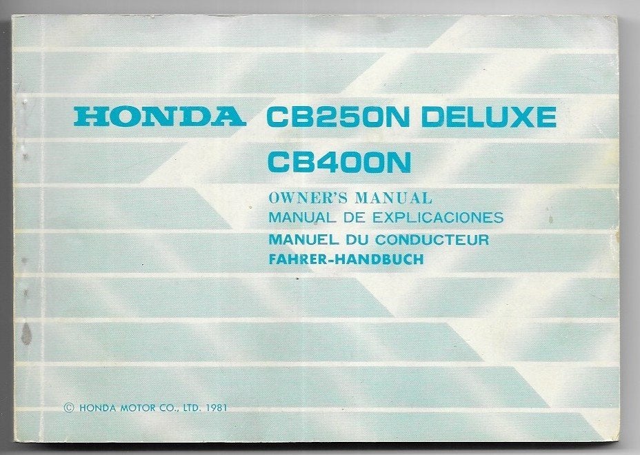 Honda CB250 N CB400 N manual Betriebsanleitung (4695z), Verzenden, Honda